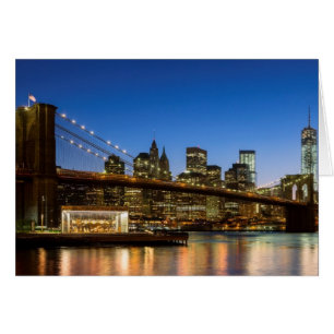 Manhattan and Brooklyn Bridge bij schemering