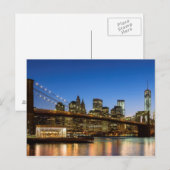 Manhattan and Brooklyn Bridge bij schemering Briefkaart (Voorkant / Achterkant)