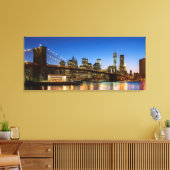 Manhattan and Brooklyn Bridge bij schemering Canvas Afdruk (Insitu (Woonkamer))