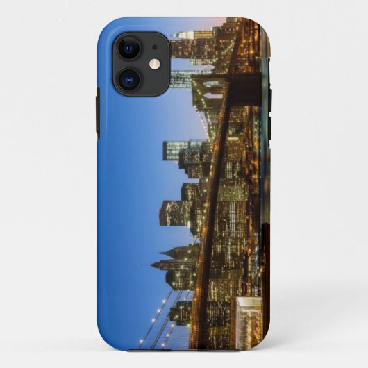 Manhattan and Brooklyn Bridge bij schemering Case-Mate iPhone Case (Achterkant)