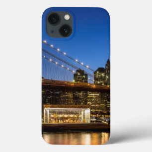 Manhattan and Brooklyn Bridge bij schemering Case-Mate iPhone Case