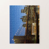 Manhattan and Brooklyn Bridge bij schemering Legpuzzel (Verticaal)