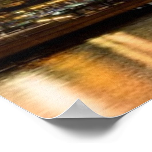 Manhattan and Brooklyn Bridge bij schemering Poster (Hoek)