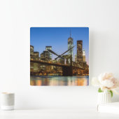 Manhattan and Brooklyn Bridge bij schemering Vierkante Klok (Huis)