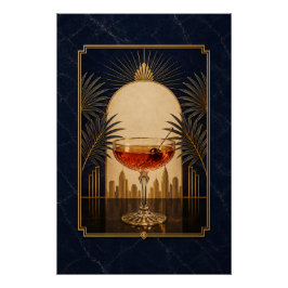 Manhattan Art Deco Poster | Printbare Gatsby Speak