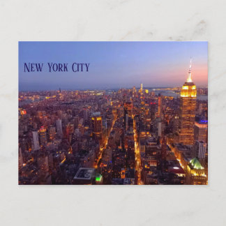 Manhattan at dusk - Empire State Bulding to WTC Briefkaart