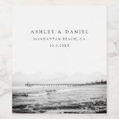 Manhattan Beach Bruiloft Wijn Etiket (Enkel label)