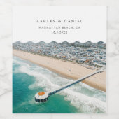 Manhattan Beach Bruiloft Wijn Etiket (Enkel label)