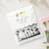 Manhattan Beach Bruiloft Zwart-wit Foto Bedankzakje (Gezegeld)