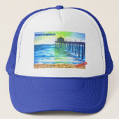 Manhattan Beach, CA Trucker Hat Trucker Pet (Voorkant)