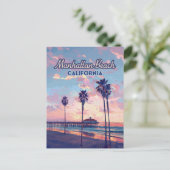 Manhattan Beach California Los Angeles Retro Briefkaart (Staand voorkant)