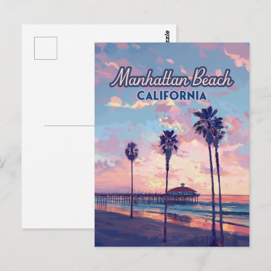 Manhattan Beach California Los Angeles Retro Briefkaart (Voorkant / Achterkant)