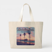 Manhattan Beach California Los Angeles Retro Grote Tote Bag (Achterkant)