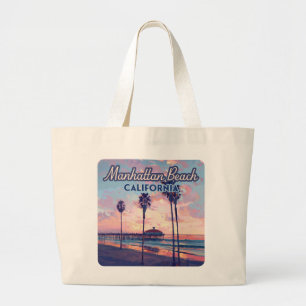 Manhattan Beach California Los Angeles Retro Grote Tote Bag