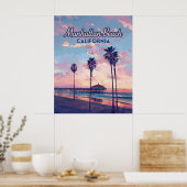 Manhattan Beach California Los Angeles Retro Poster (Keuken)
