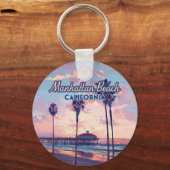 Manhattan Beach California Los Angeles Retro Sleutelhanger (Voorkant)