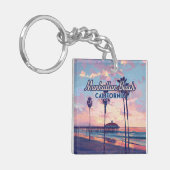 Manhattan Beach California Los Angeles Retro Sleutelhanger (Voorkant Links)