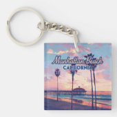 Manhattan Beach California Los Angeles Retro Sleutelhanger (Voorkant)