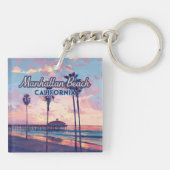 Manhattan Beach California Los Angeles Retro Sleutelhanger (Achterkant)