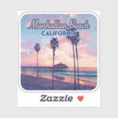 Manhattan Beach California Los Angeles Retro Sticker (Vel)