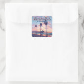 Manhattan Beach California Los Angeles Retro Vierkante Sticker (Tas)
