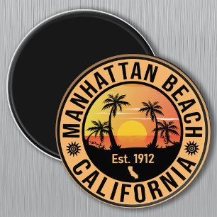 Manhattan Beach California Retro Sunset Souvenirs Magneet