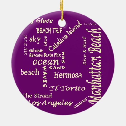 Manhattan Beach Keramisch Ornament (Achterkant)