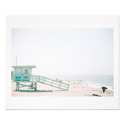Manhattan Beach Lifeguard Shack Foto Afdruk (Voorkant)