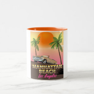 Manhattan beach Los Angeles Tweekleurige Koffiemok