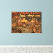 Manhattan Beach - Parijs en het commune Play Canvas Afdruk (Insitu (Houten vloer))