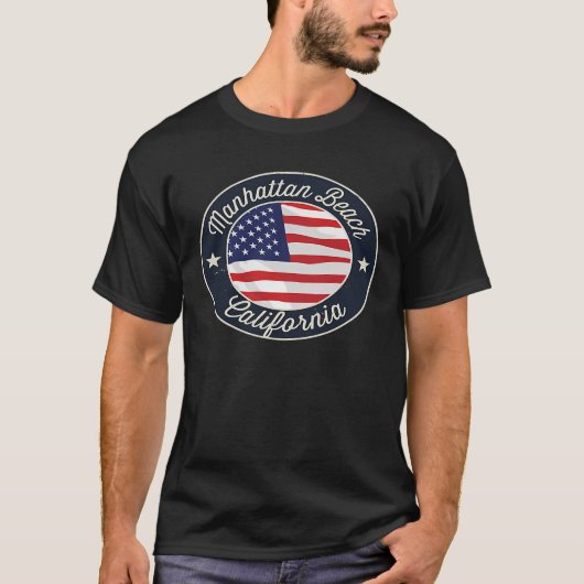 Manhattan Beach  Patriotic California Souvenir T-shirt (Voorkant)