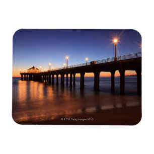 Manhattan Beach Pier bij zonsondergang, Californië Magneet