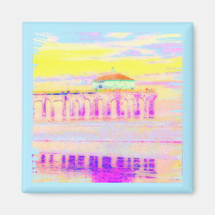 Manhattan Beach Pier California in Pastels Magneet