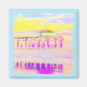 Manhattan Beach Pier Californië in Pastels Magneet (Voorkant)
