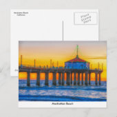 Manhattan Beach Pier Card Briefkaart (Voorkant / Achterkant)