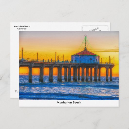 Manhattan Beach Pier Card Briefkaart (Voorkant / Achterkant)