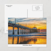 Manhattan Beach Pier Card Briefkaart (Voorkant / Achterkant)