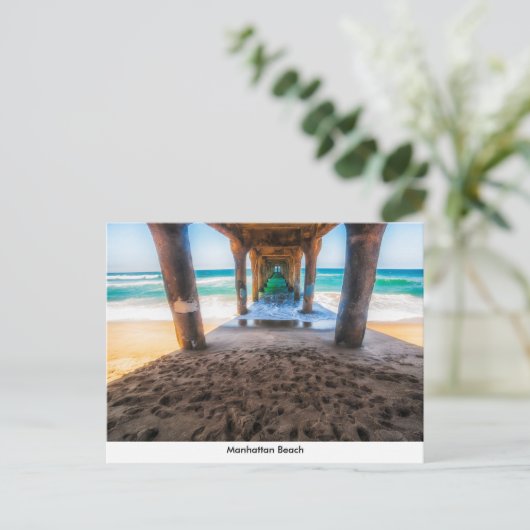 Manhattan Beach Pier Card Briefkaart (Staand voorkant)