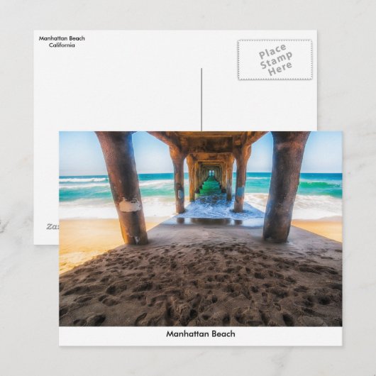 Manhattan Beach Pier Card Briefkaart (Voorkant / Achterkant)