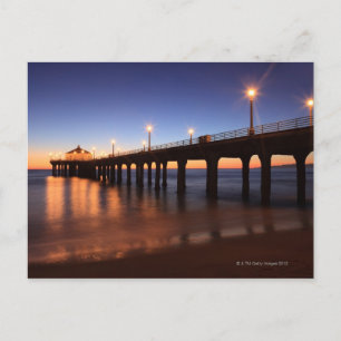 Manhattan Beach Pier in sunset, Californië Briefkaart