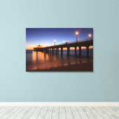 Manhattan Beach Pier in sunset, Californië Canvas Afdruk (Insitu (Houten vloer))