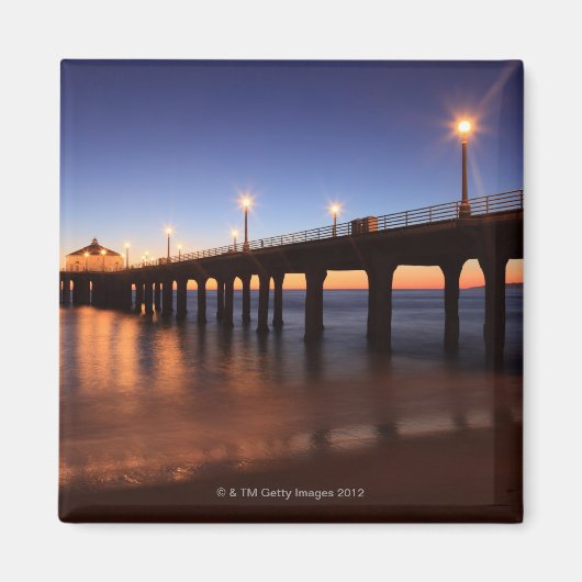 Manhattan Beach Pier in sunset, Californië Magneet (Voorkant)