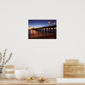 Manhattan Beach Pier in sunset, Californië Poster (Keuken)