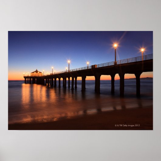 Manhattan Beach Pier in sunset, Californië Poster (Voorkant)