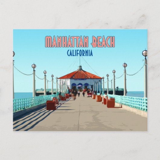 Manhattan Beach Pier Los Angeles California Briefkaart (Voorkant)