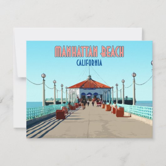 Manhattan Beach Pier Los Angeles California Kaart (Voorkant)