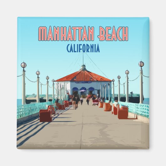 Manhattan Beach Pier Los Angeles California Magneet (Voorkant)