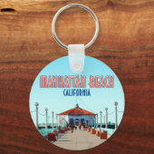 Manhattan Beach Pier Los Angeles California Sleutelhanger (Voorkant)