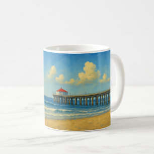 Manhattan Beach Pier met rood dak Koffiemok