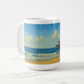 Manhattan Beach Pier met rood dak Koffiemok (Voorkant links)